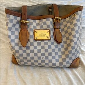 Louis Vuitton Damier Azur Hampstead PM Tote - Brown and Gray